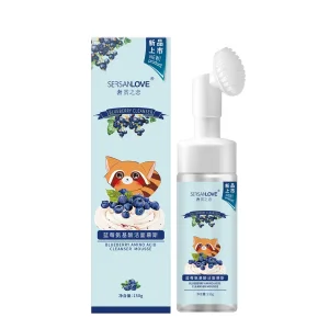 فوم شستشو صورت براش دار بلوبری مدل سرسان لاو