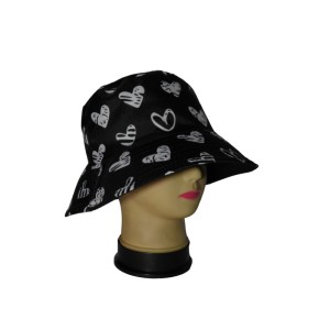 کلاه باکت مشکی مدل قلب قلبی زنانه و مردانه