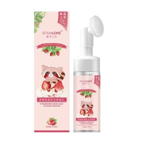 فوم براش دار شستشو صورت سرسان لاو مدل توت فرنگی