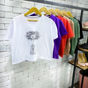 کراپ دخترانه طرح دختر مو فرفری