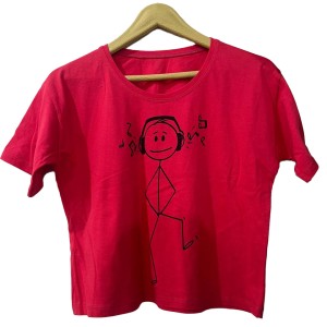 کراپ دخترانه طرح آدمک جنس نخ پنبه سوپر