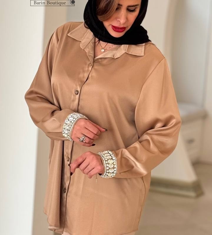 شومیز مجلسی سر استین کار شده