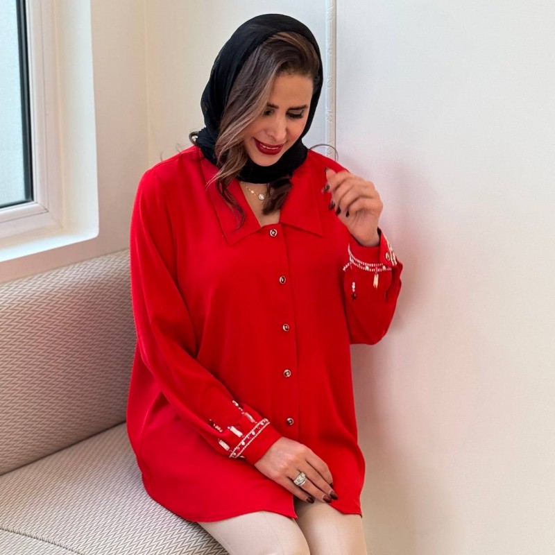 شومیز زنانه قرمز کرواتی