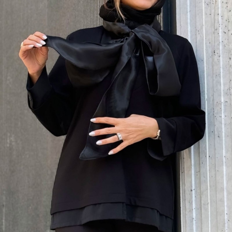 شومیز و بلوز به هم چسبیده یقه پاپیونی