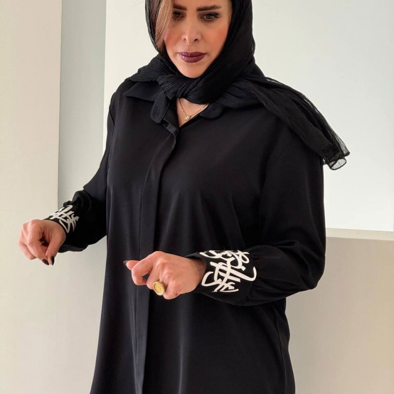 شومیز سر استین چرم دوزی