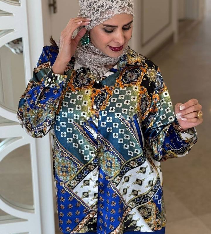 شومیز سیلک طرحدار