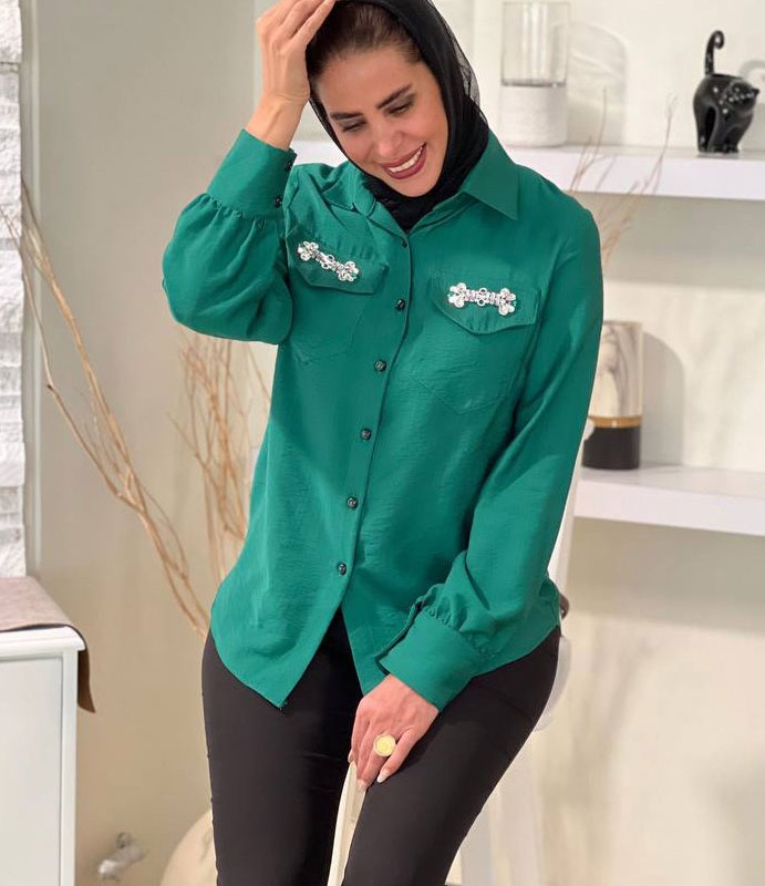 شومیز نخی جیب کار شده