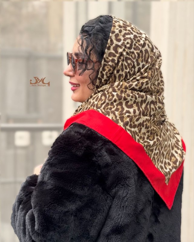 روسری پلنگی ساتن ابریشم