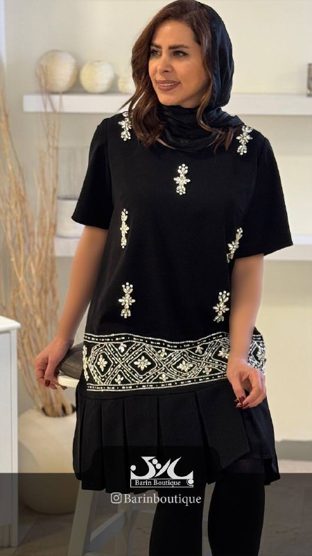 پیراهن مجلسی پایین پیلیسه جواهردوزی