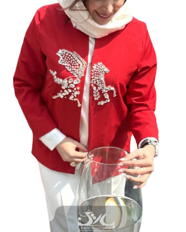 کت زنانه کرپ طرح اسب