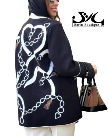 کت  زنانه کرپ لمه مخمل دوزی