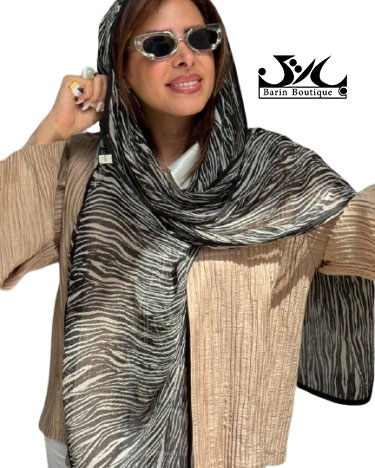 شال حریر پیلیسه زبرا