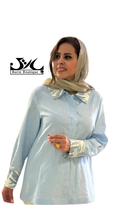 شومیز مانتویی نخی ابی