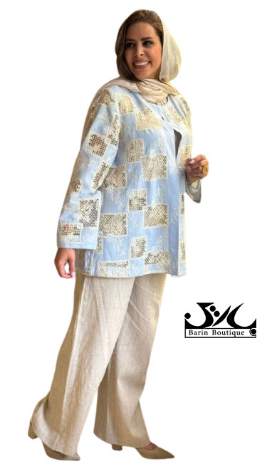 مانتو زنانه دانتل خامه دوزی