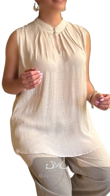 تاپ زنانه پلنگی کرم