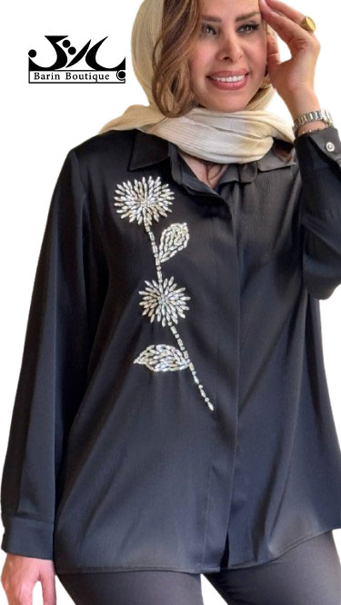 شومیز  مجلسی مشکی قاصدک