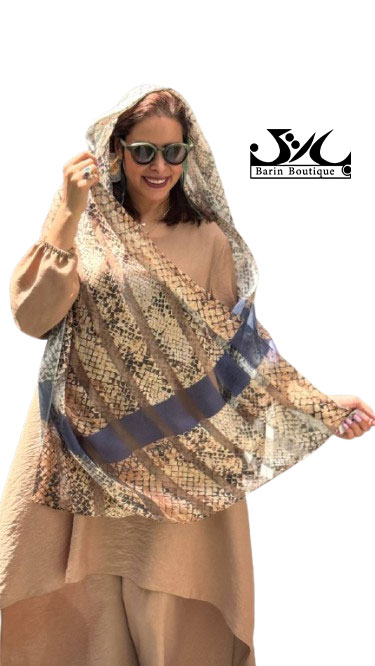 شال ابریشم پوست ماری