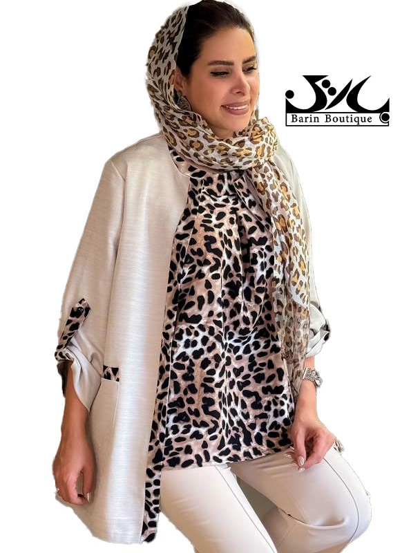 ست تاپ ومانتو پلنگی