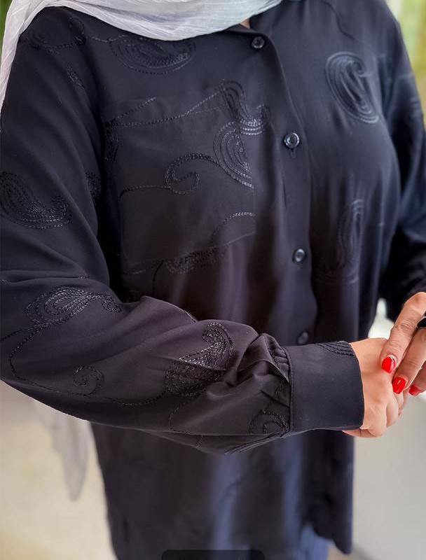 شومیز مشکی خامه دوزی