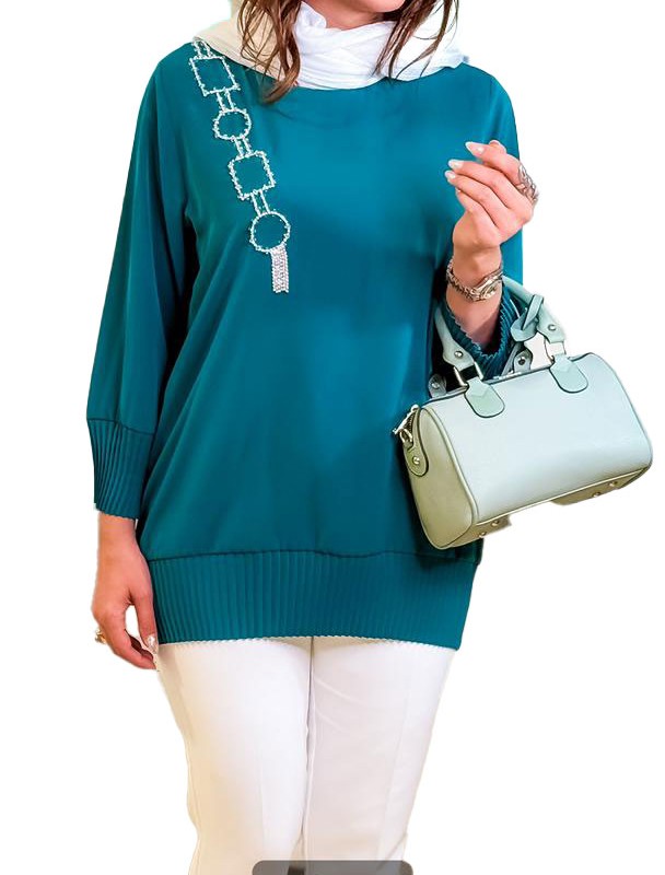 شومیز مجلسی کرپ الیزه پایین پیلیسه