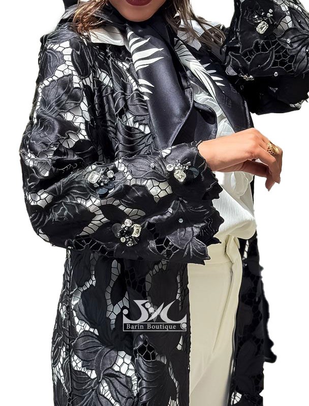 عبای دانتل  مجلسی مشکی مدل هما