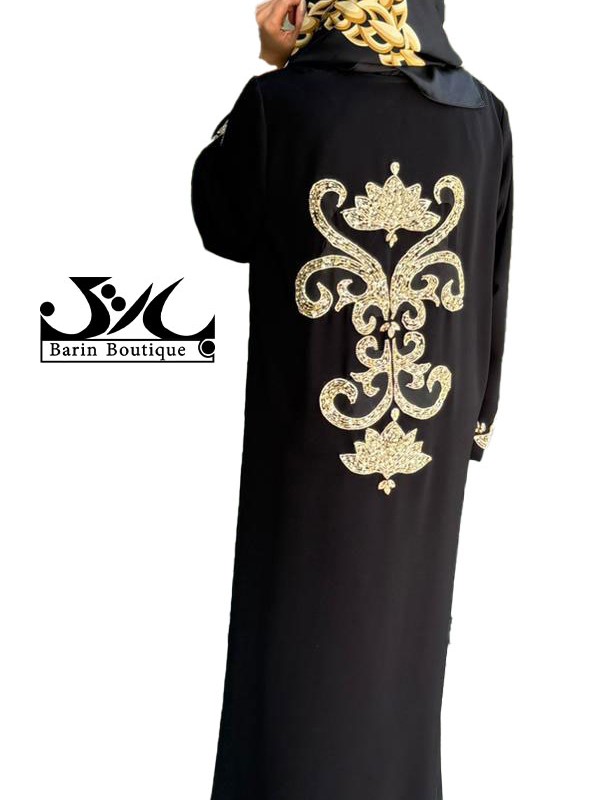 مانتو عبایی مجلسی  کرپ مشکی