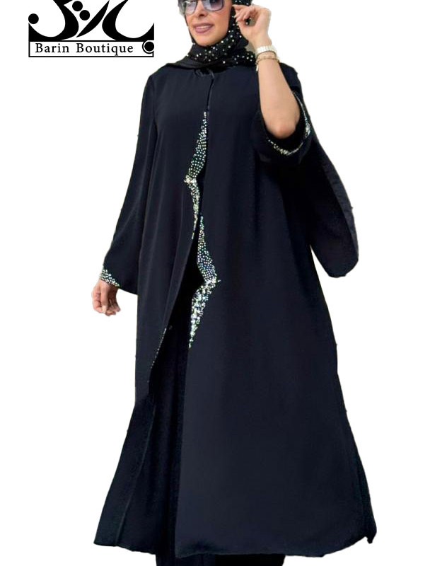 مانتو عبایی مشکی مجلسی