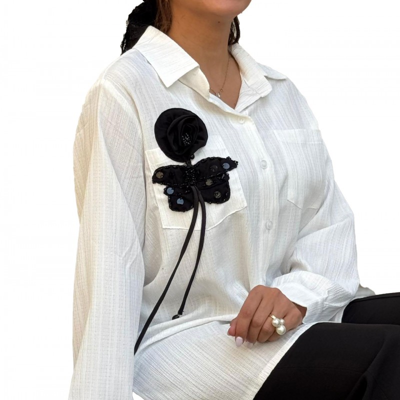 شومیز سفید نخی النا