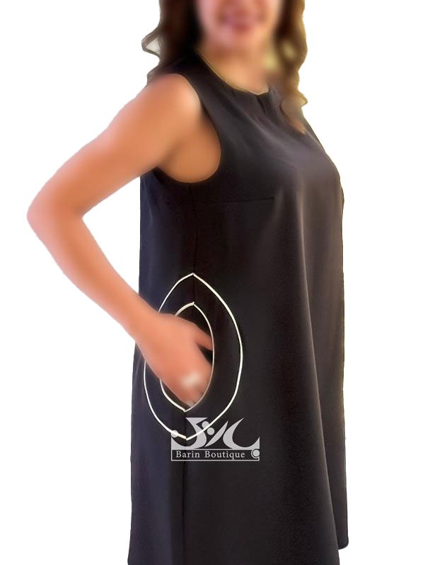 پیراهن  مجلسی مشکی جیب گرد