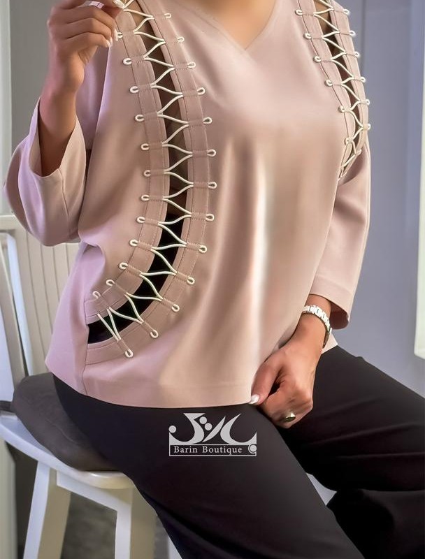 بلوز زنانه کرپ مدل گره ای