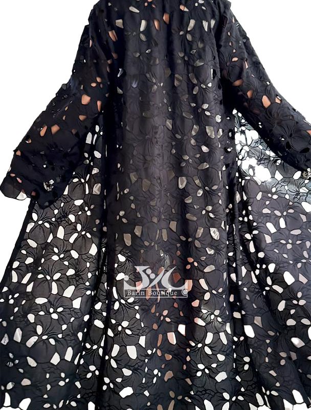 مانتو مجلسی دانتل  بلند مشکی