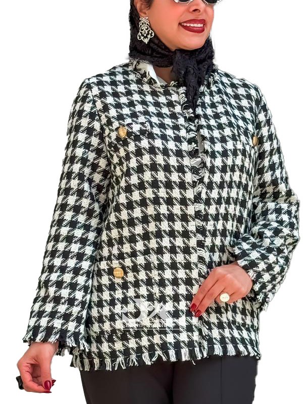 کت شانل بافت چهار خونه