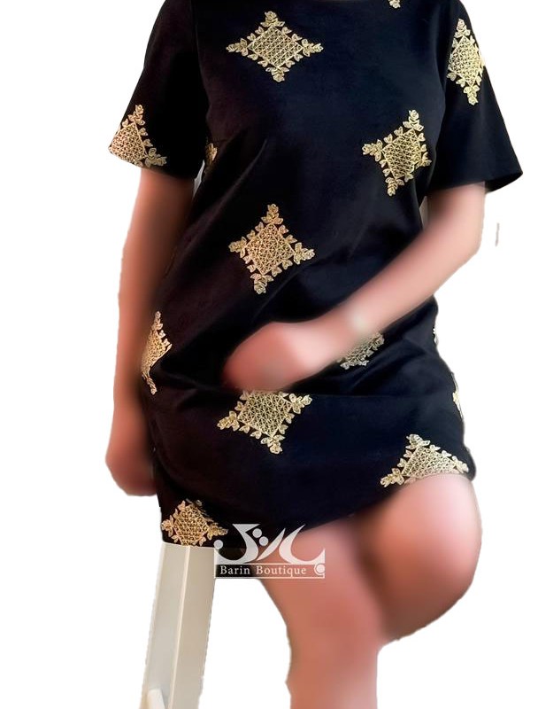 پیراهن دخترانه سوییت مشکی طلایی