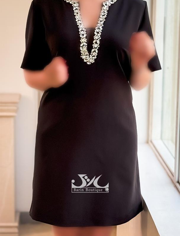 پیراهن مجلسی کرپ مشکی