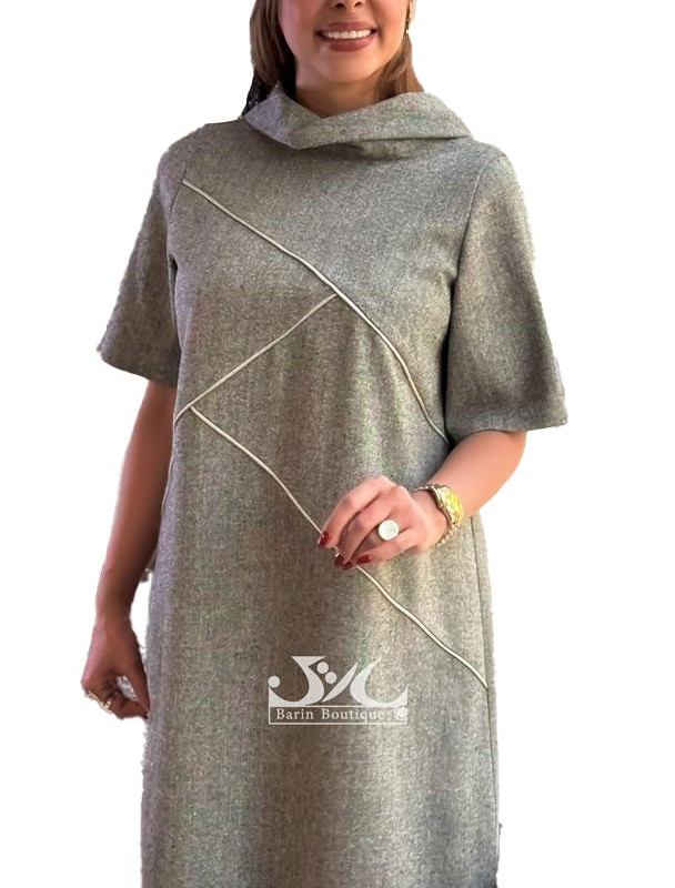 پیراهن زنانه لمه دار مغزی کج