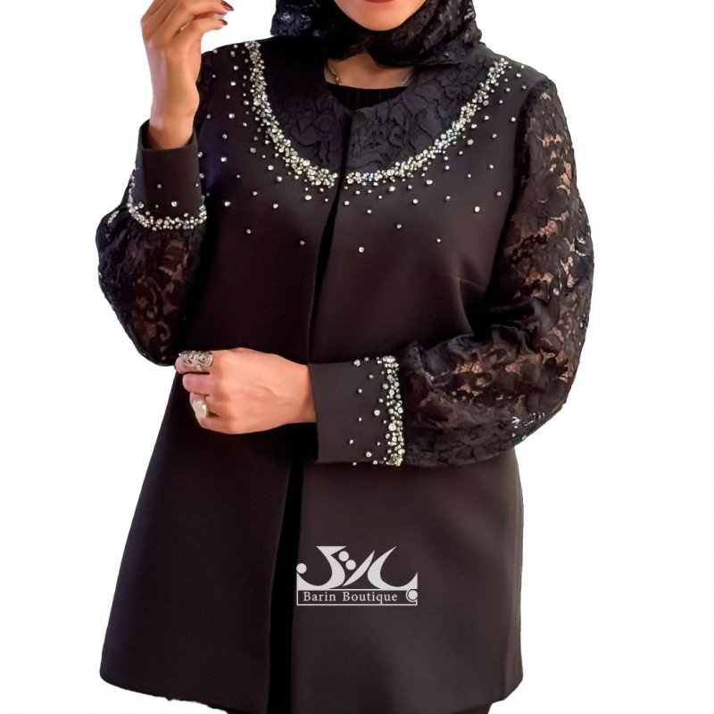 کت مجلسی آستین دانتل هیرا