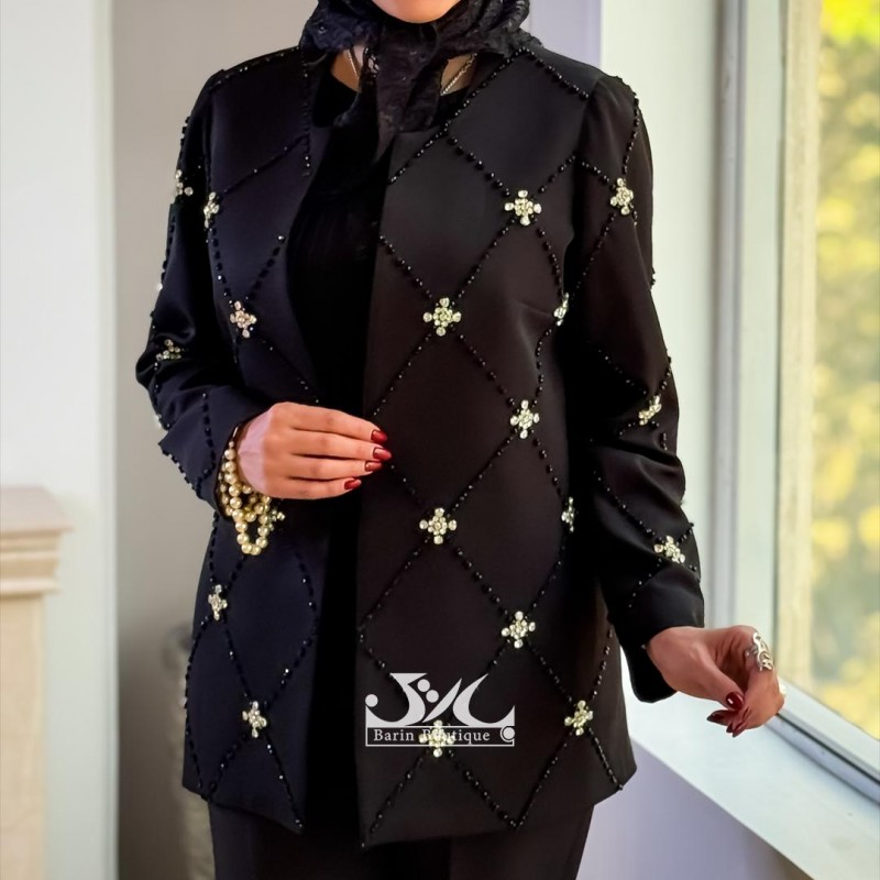 مانتو کت  مجلسی  سنگدوزی