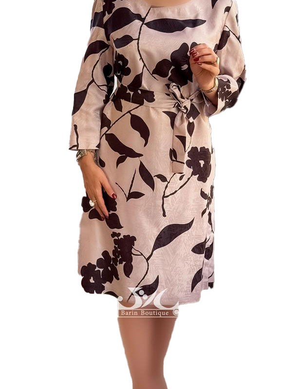 پیراهن مجلسی ژاکارد چاپی یاسمین