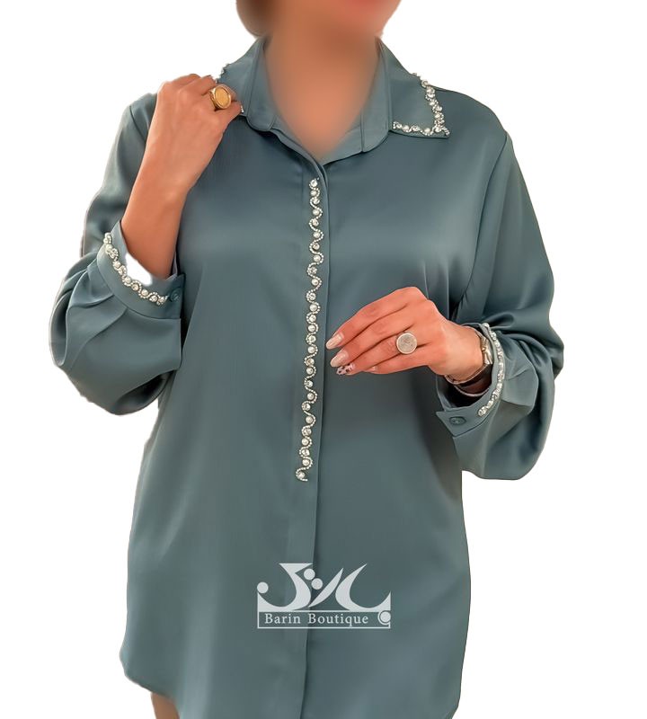 شومیز مجلسی ساتن ژاکارد