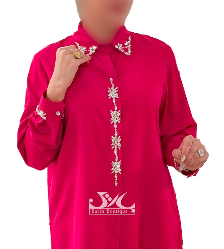 شومیزمجلسی کرپ سنگدوزی