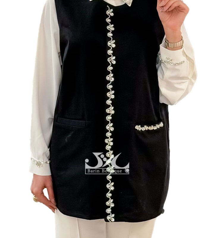 وست کتان مشکی