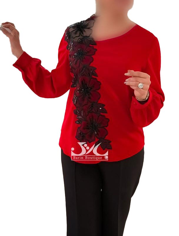 شومیز زنانه اپلیکه دوزی