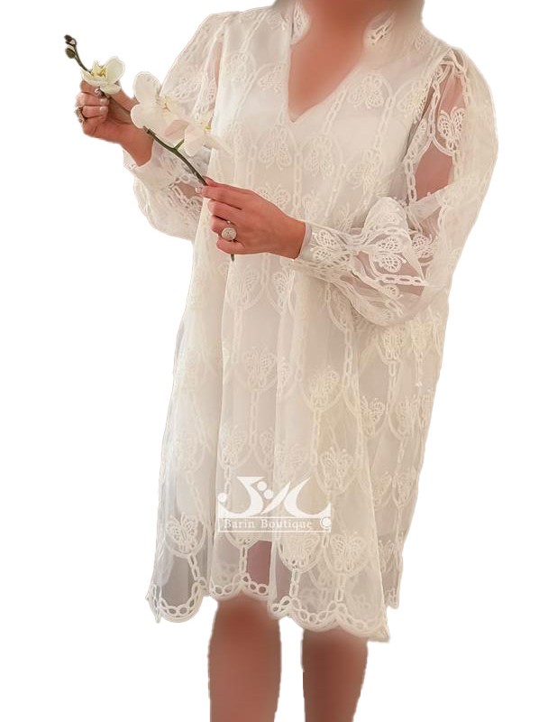 پیراهن سفید تور دانتل