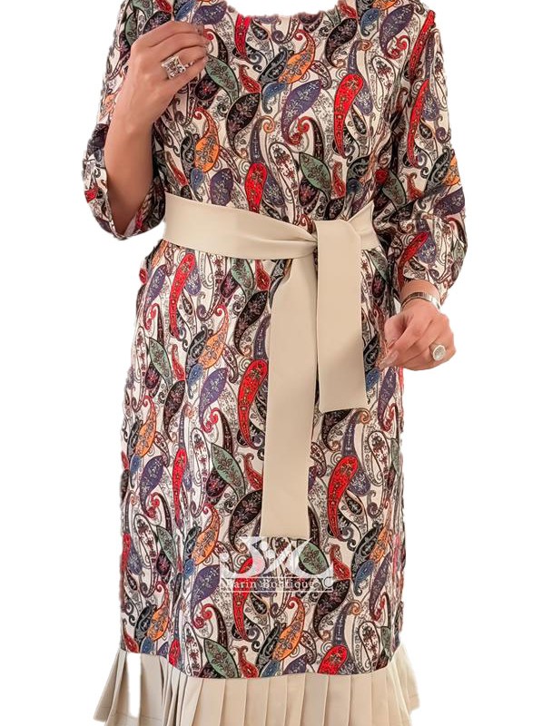 پیراهن زنانه طرحدار پایین پیلیسه