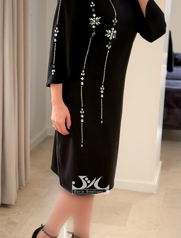 پیراهن مجلسی کرپ سنگدوزی