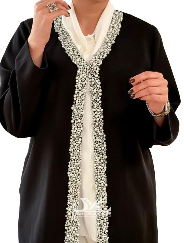 کت مجلسی یقه مرواریدی