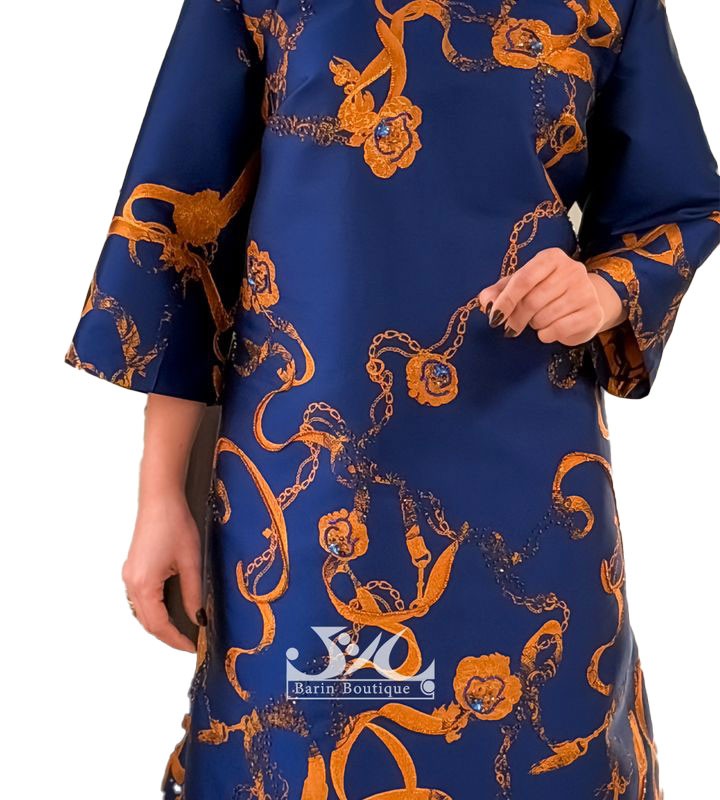 پیراهن مجلسی ژاکارد سنگدوزی