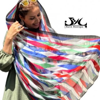 شال رنگی رنگی ابریشم
