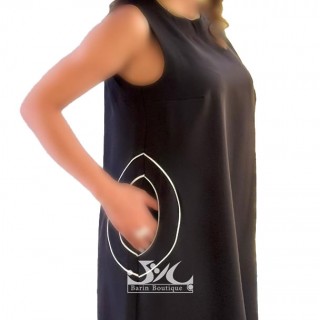 پیراهن  مجلسی مشکی جیب گرد