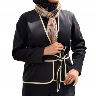 ست کت وشلوار زنانه کرپ مشکی